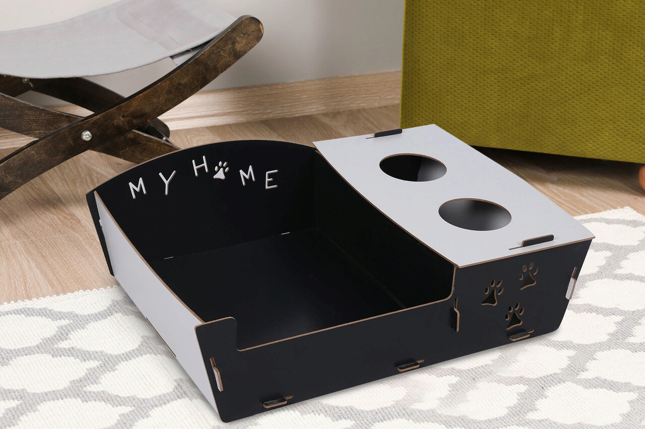 Pat pentru pisici, 200, Alb/Negru - imagine 7